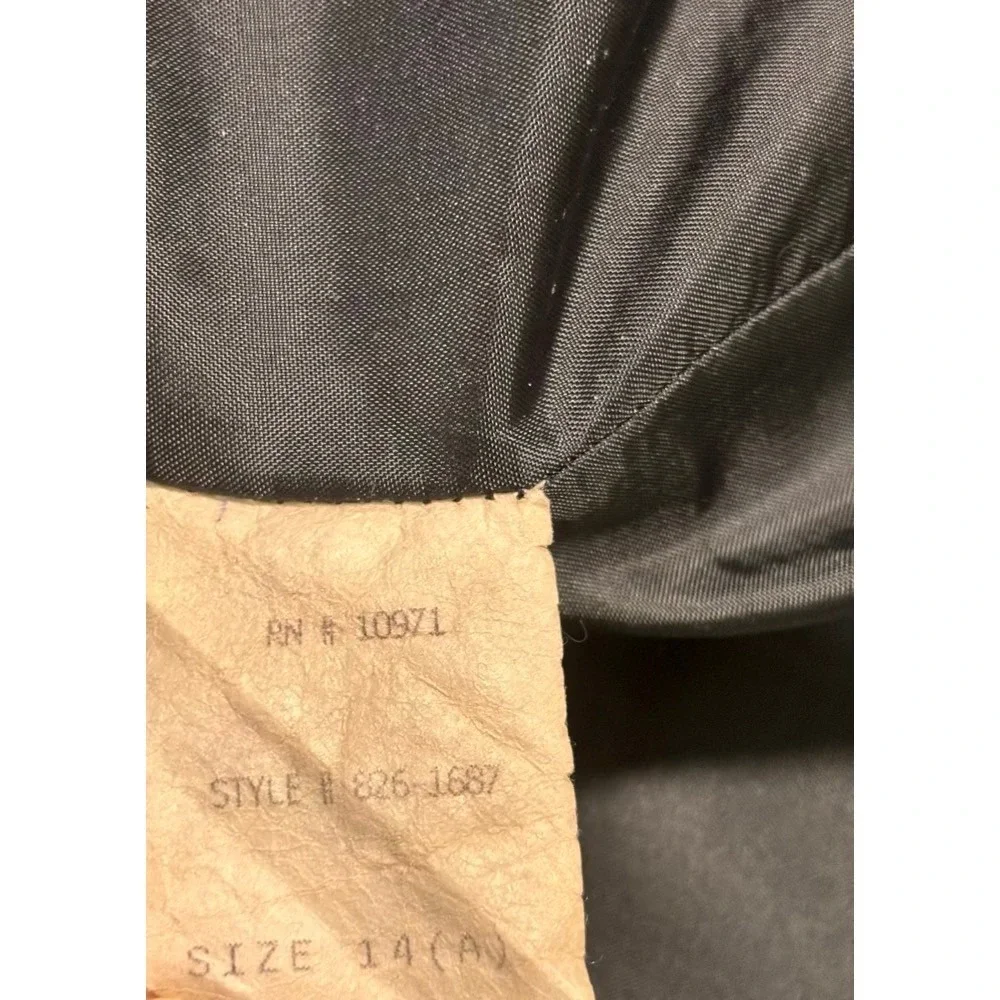 VTG Braebrook Women's Wool Blend Herringbone Zip Up Blazer Jacket Sz 14 Academia